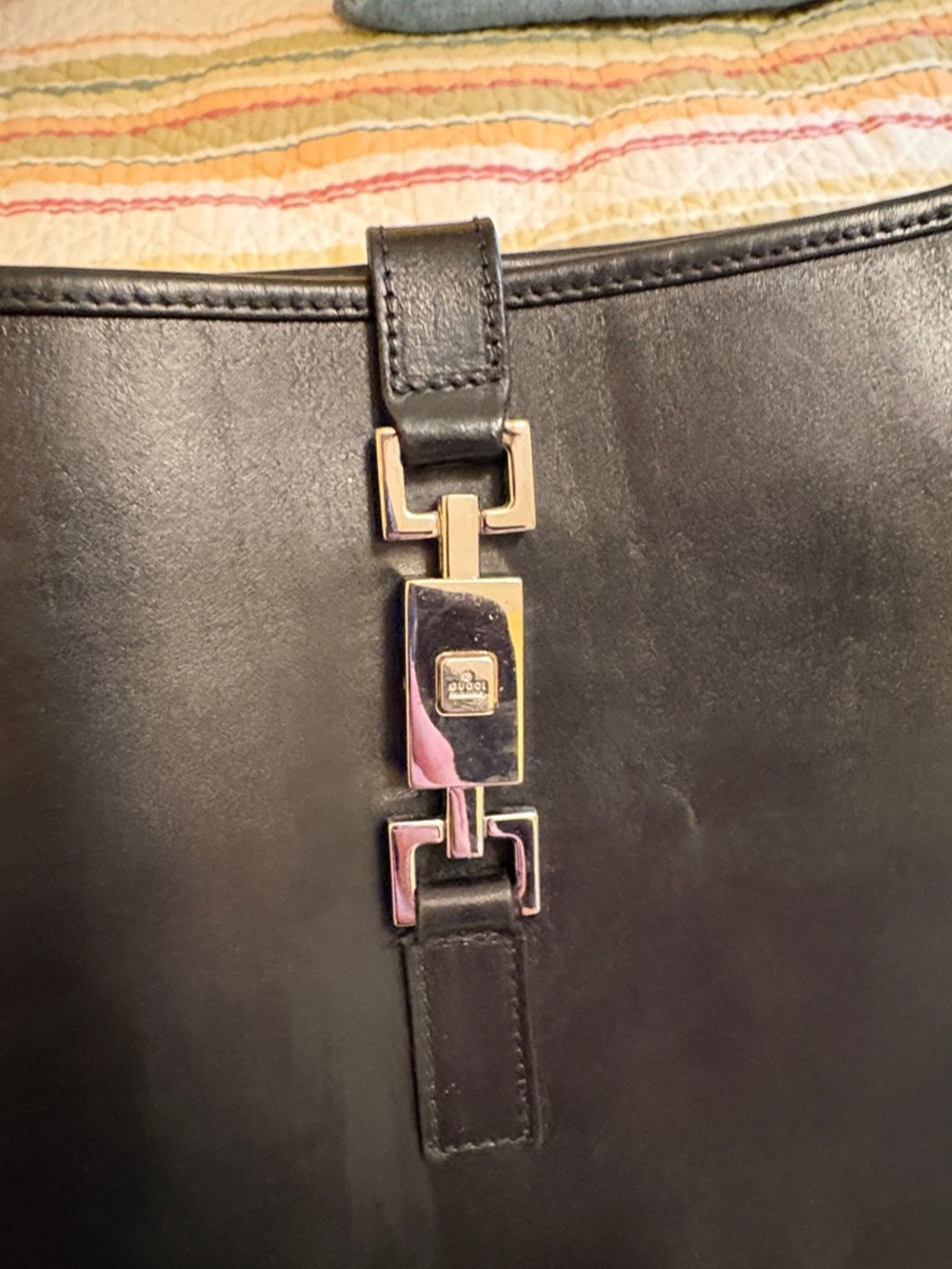 Vintage Gucci Jackie Black Leather with Silver Hardware - as is - repaired - Picture 2 of 13